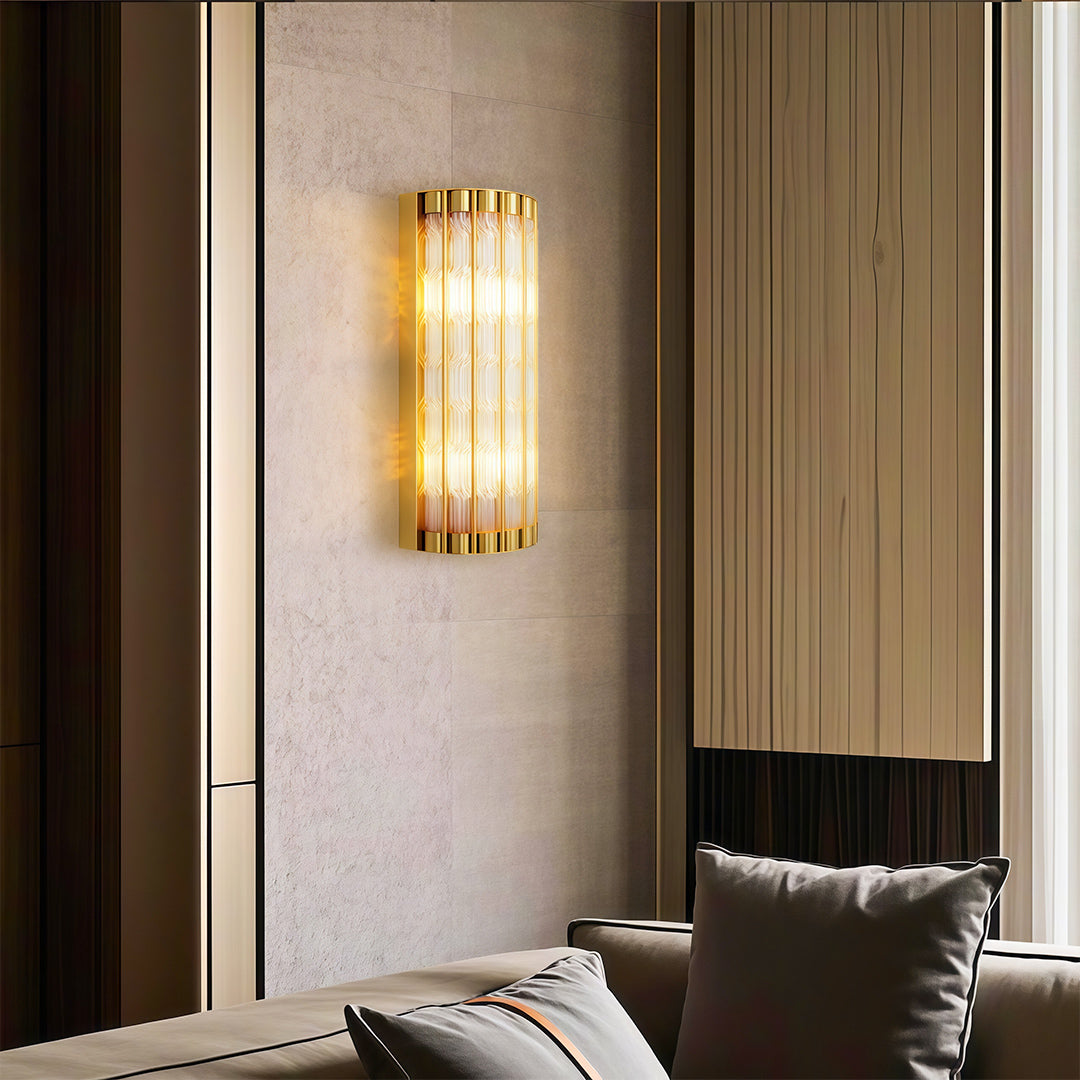 Linear Wall Light American-Style Copper Glass Lamp