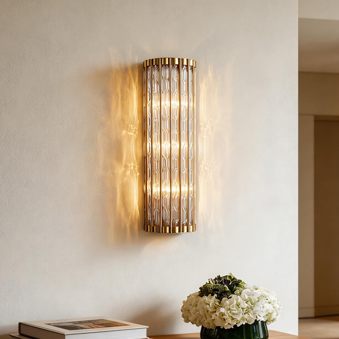 Linear Wall Light American-Style Copper Glass Lamp