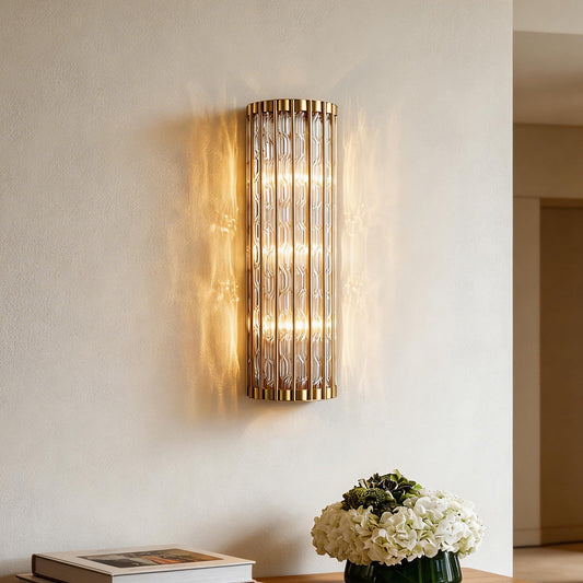 Linear Wall Light American-Style Copper Glass Lamp