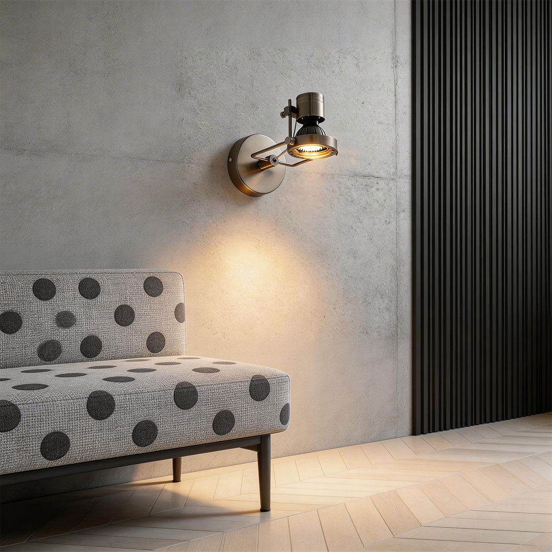Industrial Wall Lights Silver Die-Cast Aluminum Metal Lamp