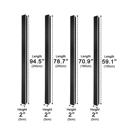 Long Strip Outdoor Wall Sconce - Black Iron and Acrylic Solar LED Light Bar in 23.6 to 94.5 Inch Lengths with Warm White or White Glow