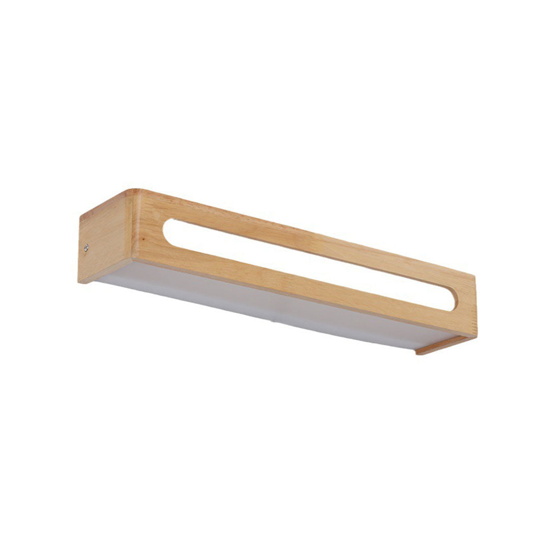 Rectangular Wood Waterproof LED Nordic Wall Lamp Mirror Light Sconces