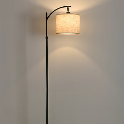 Fabric Shade Floor Lamp Minimalist Arc Metal Living Room Arched Lamp