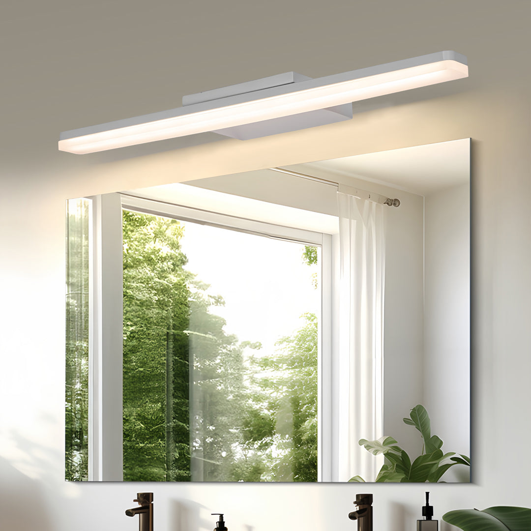 White Bathroom Vanity Light Minimalist Acrylic Contemporary Wall Light