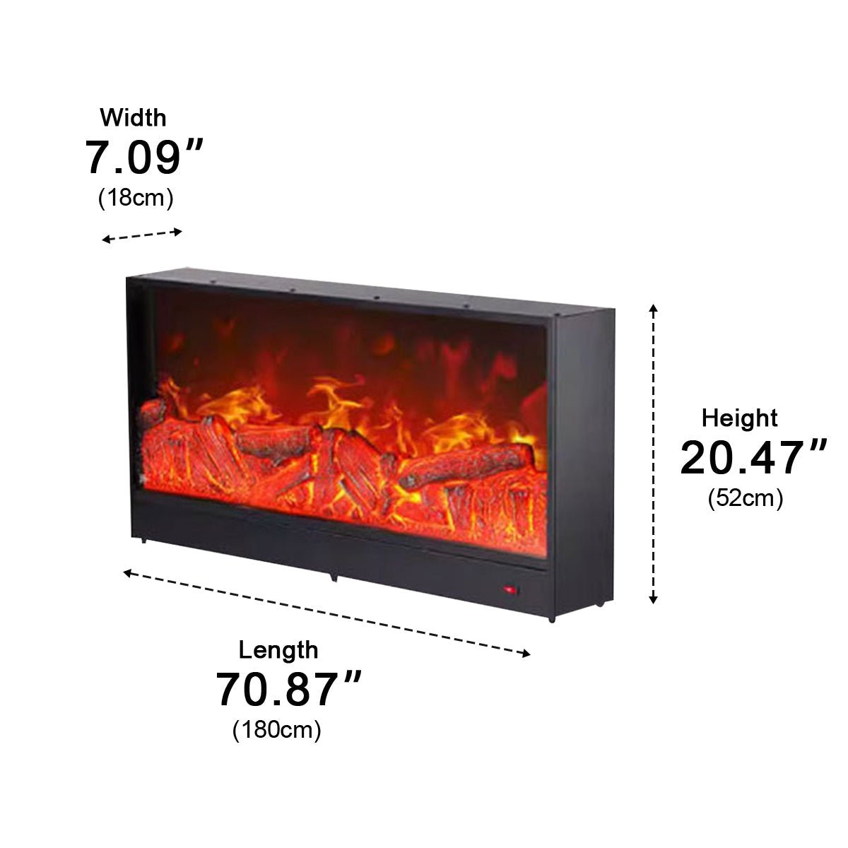 Modern 3D LED Flame Wall Fireplace Light Ambient Lighting