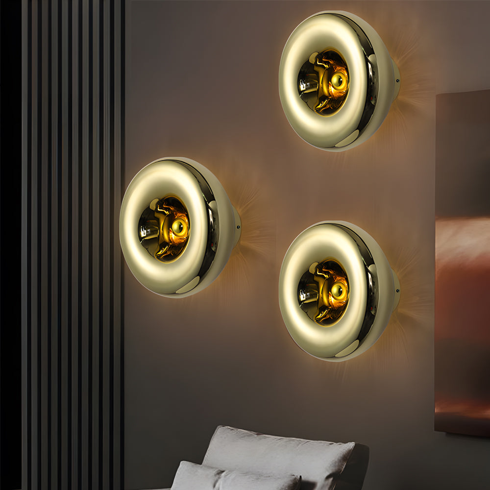 Modern Chrome Wall Sconce Round Lava Luxury Creative Artistic Light
