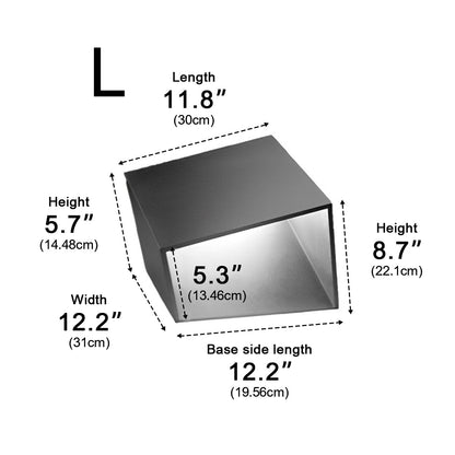 Modern Cube Post Light - Black Stainless Steel and Glass Lantern in 8 x 8 x 6 or 12 x 12 x 9 Inch Sizes, Solar or Hardwired, for Courtyards
