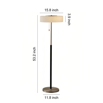 Floor Lamp with LED Drum Shade Elegant Ambient Tall Standing Light