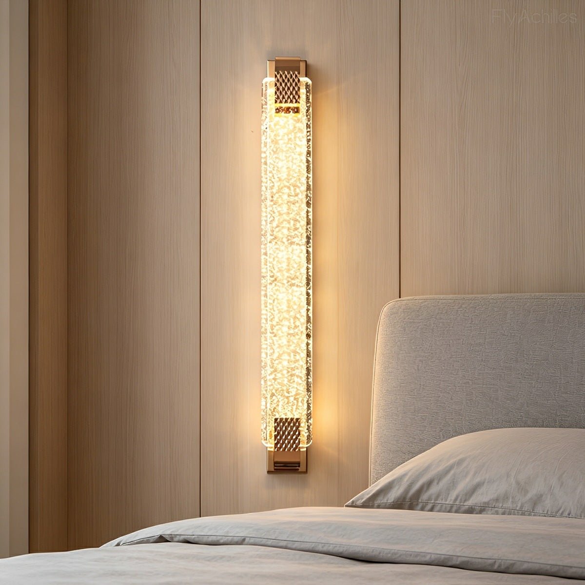 Dimmable Modern Luxury Long Strip Crystal Bubbles LED Wall Sconce Wall Light