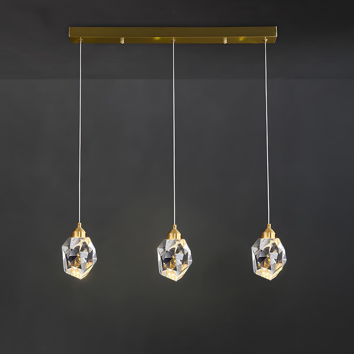 Dimmable Modern Luxury Brass Crystal Pendant Lights