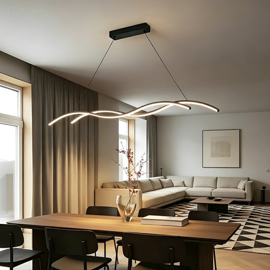 Modern Minimalist Double Wave LED Pendant Light