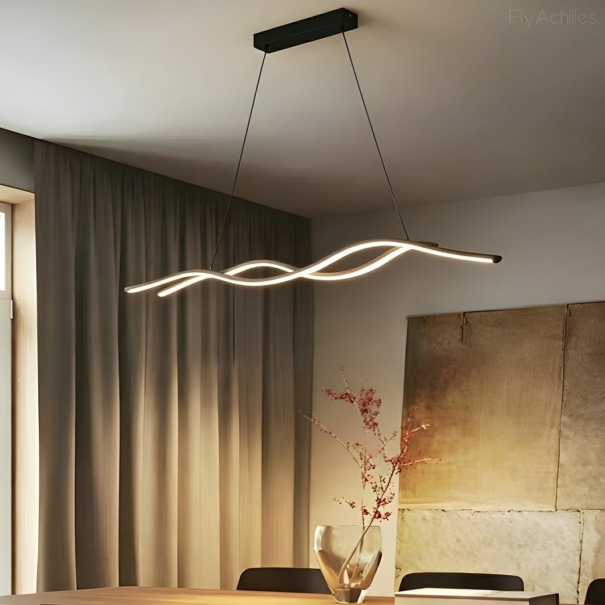 Modern Minimalist Double Wave LED Pendant Light