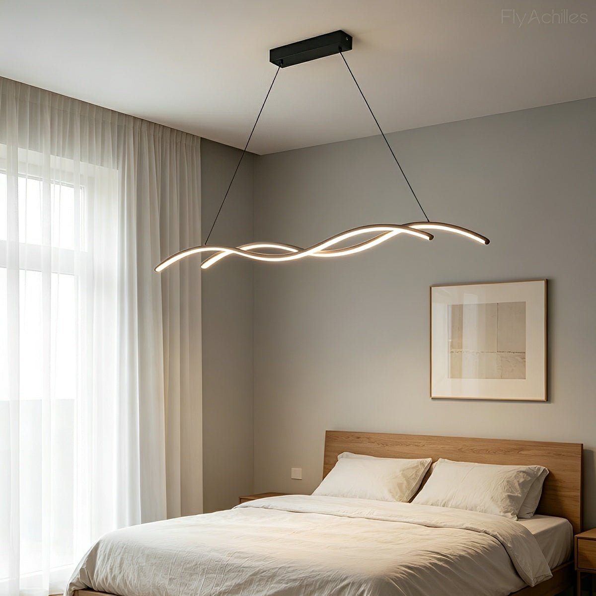 Dimmable Modern Minimalist Double Wave LED Pendant Light