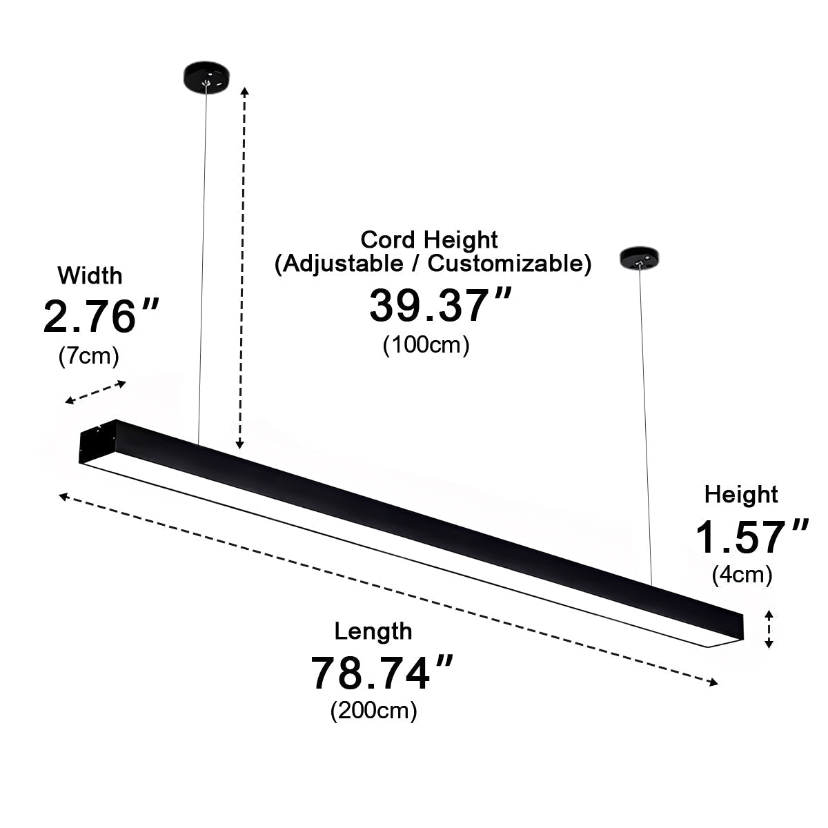 Modern Minimalist LED Long Strip Office Pendant Lights