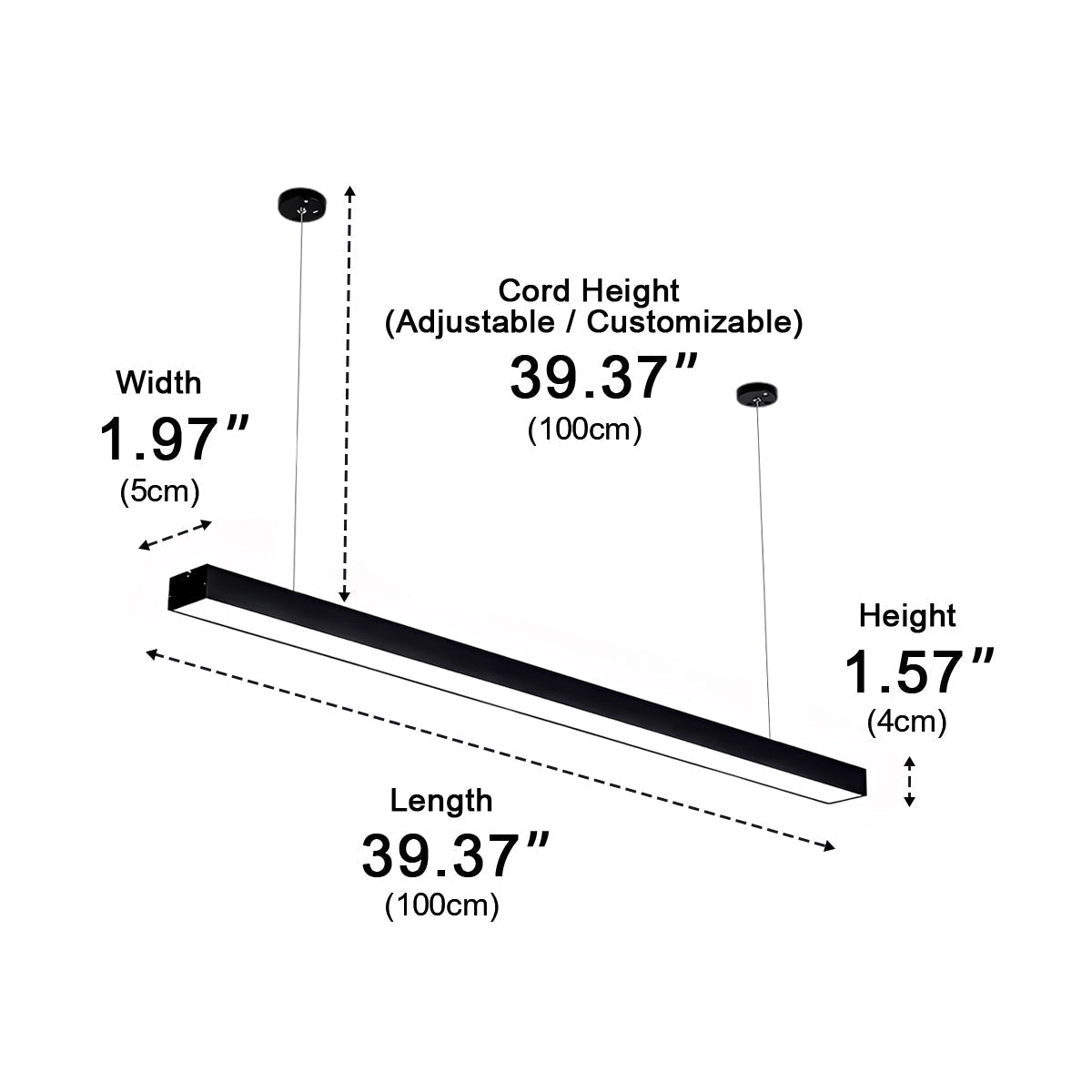 Modern Minimalist LED Long Strip Office Pendant Lights