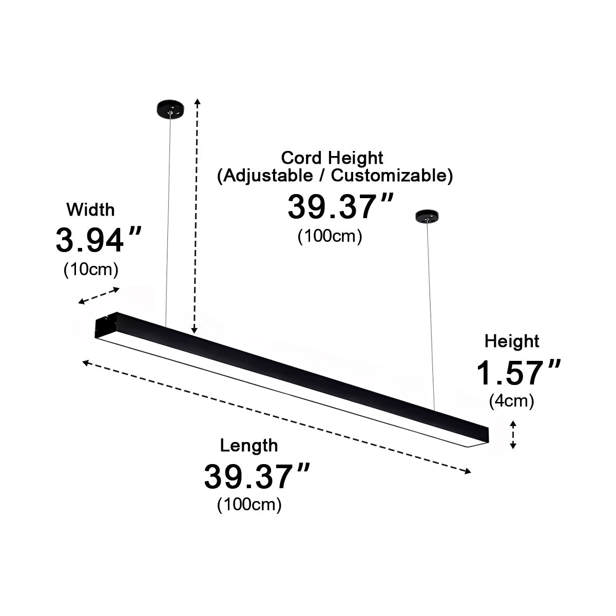Modern Minimalist LED Long Strip Office Pendant Lights