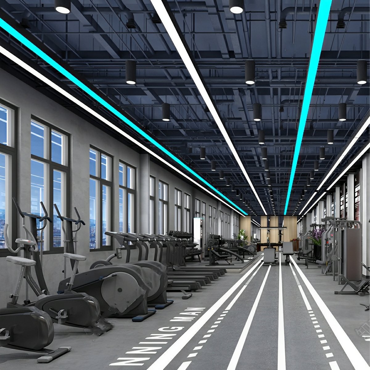 Modern Minimalist LED Long Strip Office Pendant Lights