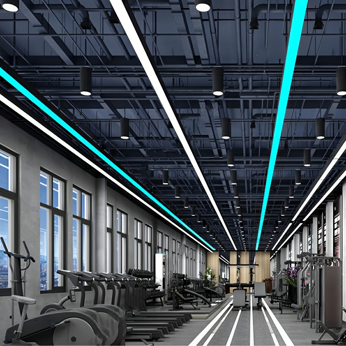 Modern Minimalist LED Long Strip Office Pendant Lights