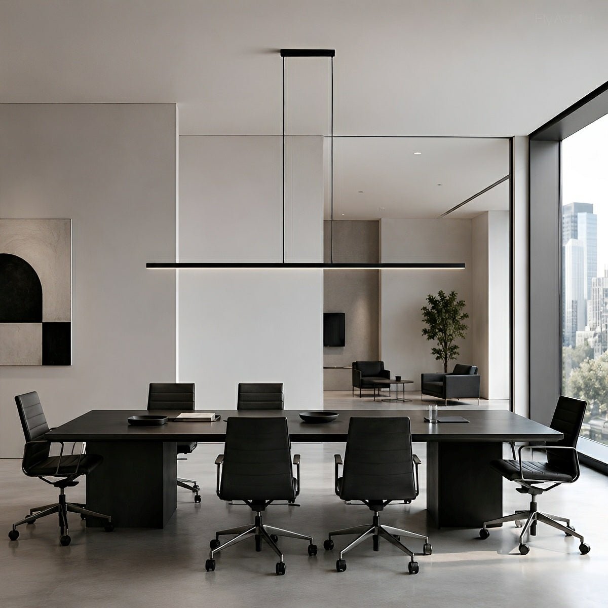 Modern Minimalist Long Strip Light Pendant Lights  up and down adjustable