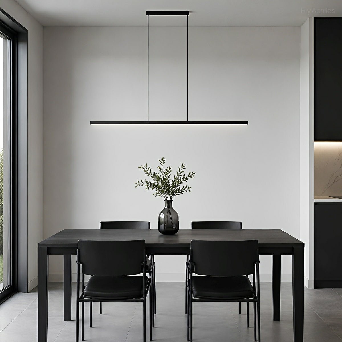 Modern Minimalist Long Strip Light Pendant Lights  up and down adjustable