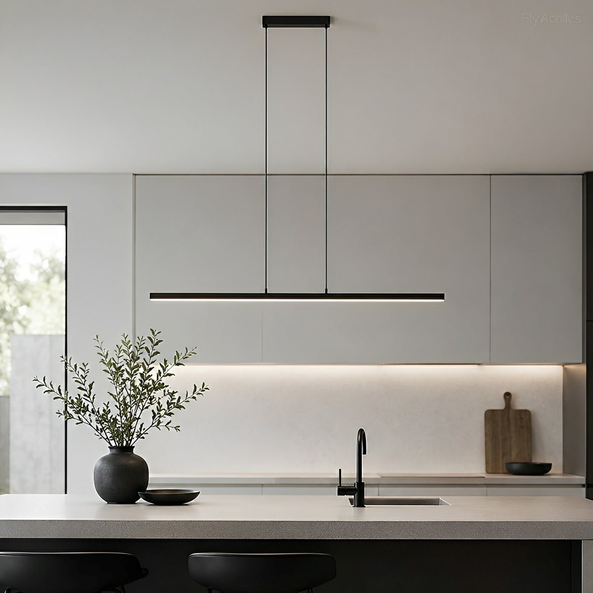 Modern Minimalist Long Strip Light Pendant Lights  up and down adjustable