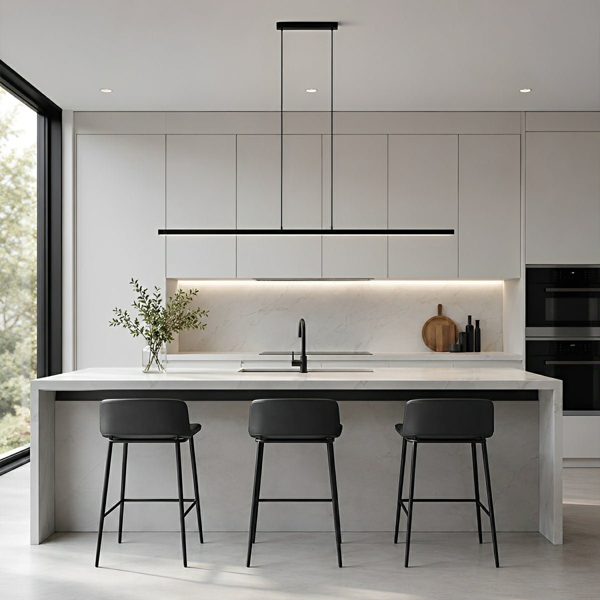 Modern Minimalist Long Strip Light Pendant Lights  up and down adjustable