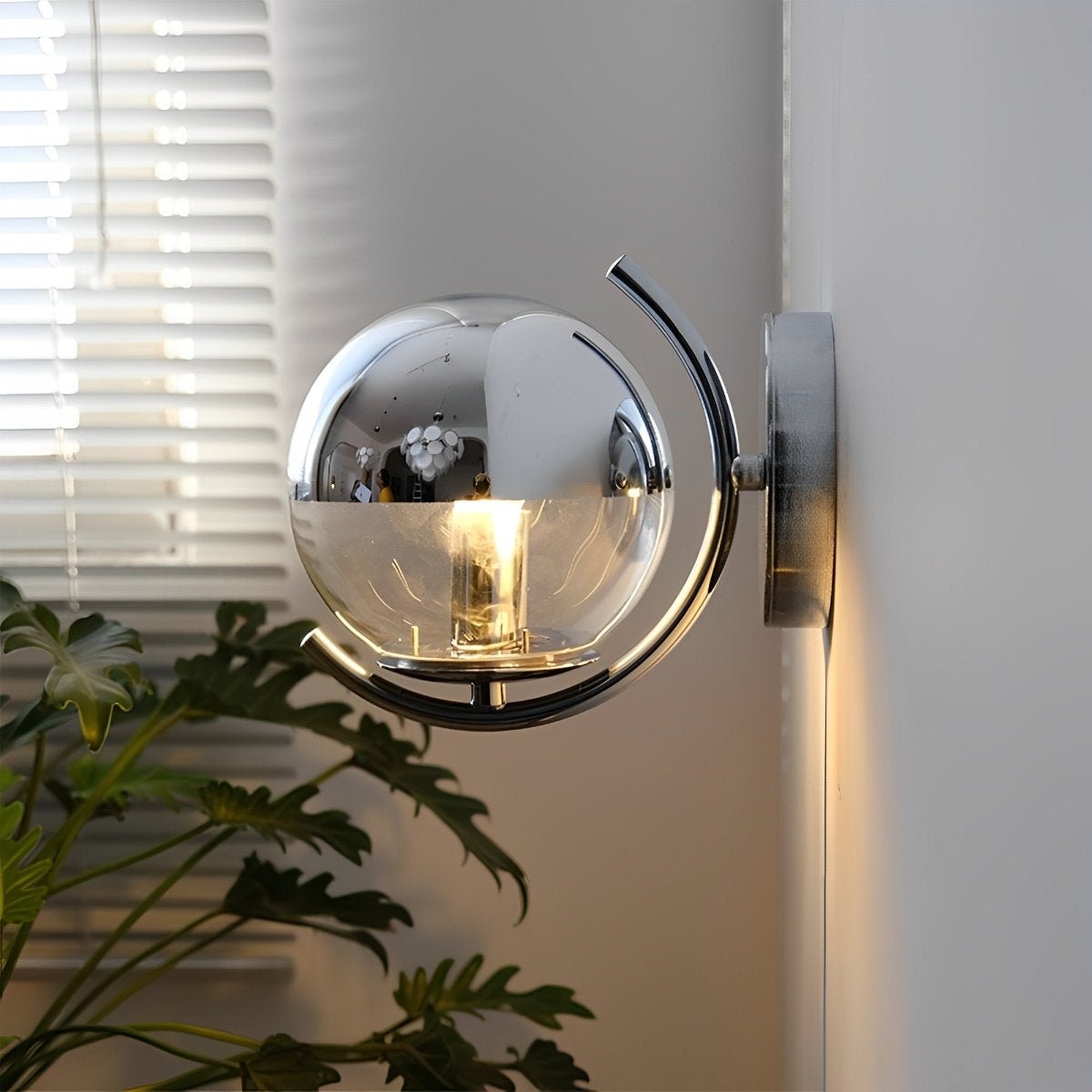 Dimmable Modern Minimalist Space age Silver Wall Sconces Lights