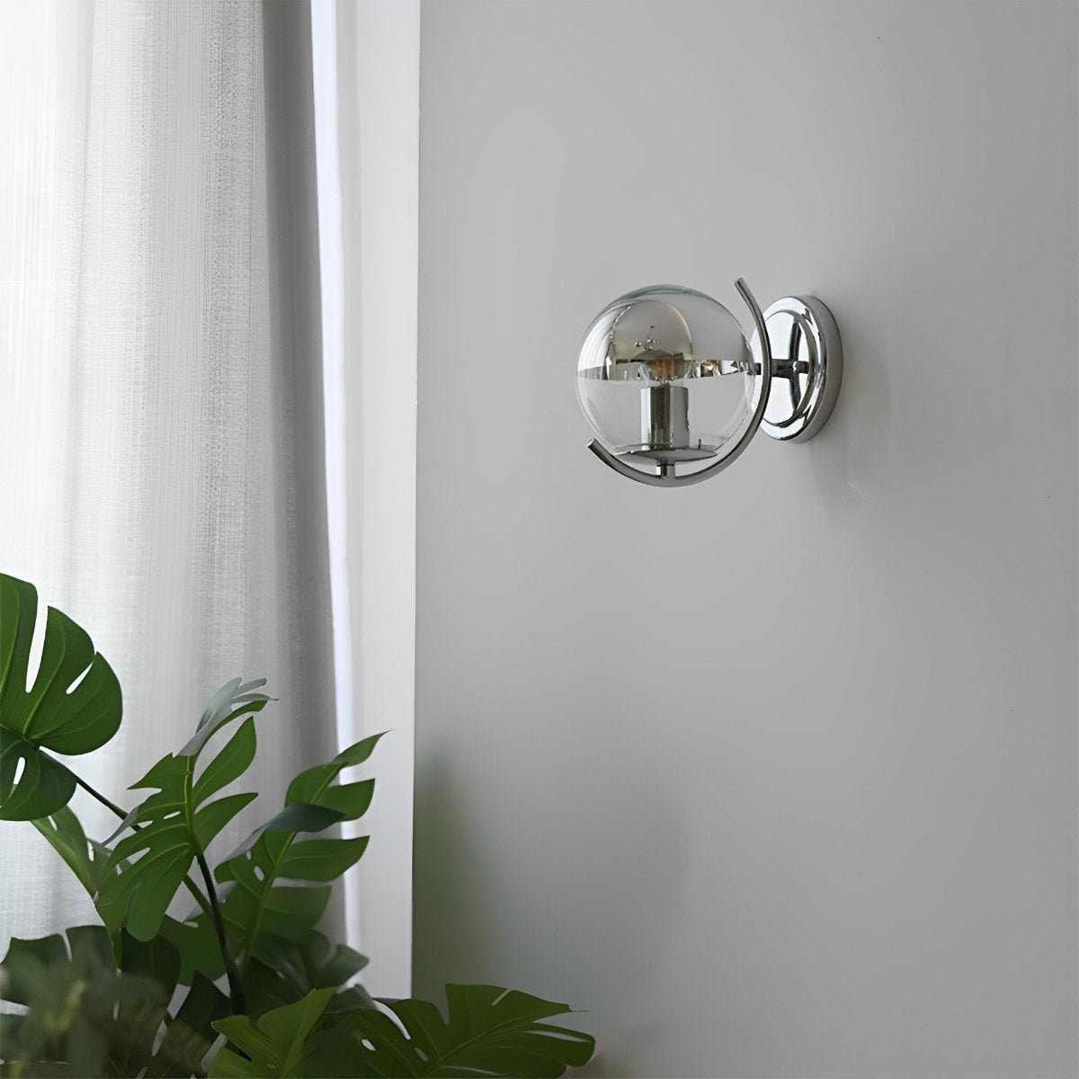 Dimmable Modern Minimalist Space age Silver Wall Sconces Lights