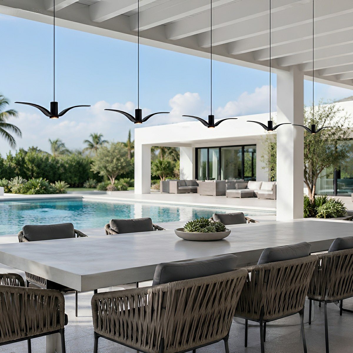 Modern Outdoor Waterproof Seagull Bird LED Ceiling Pendant Lights