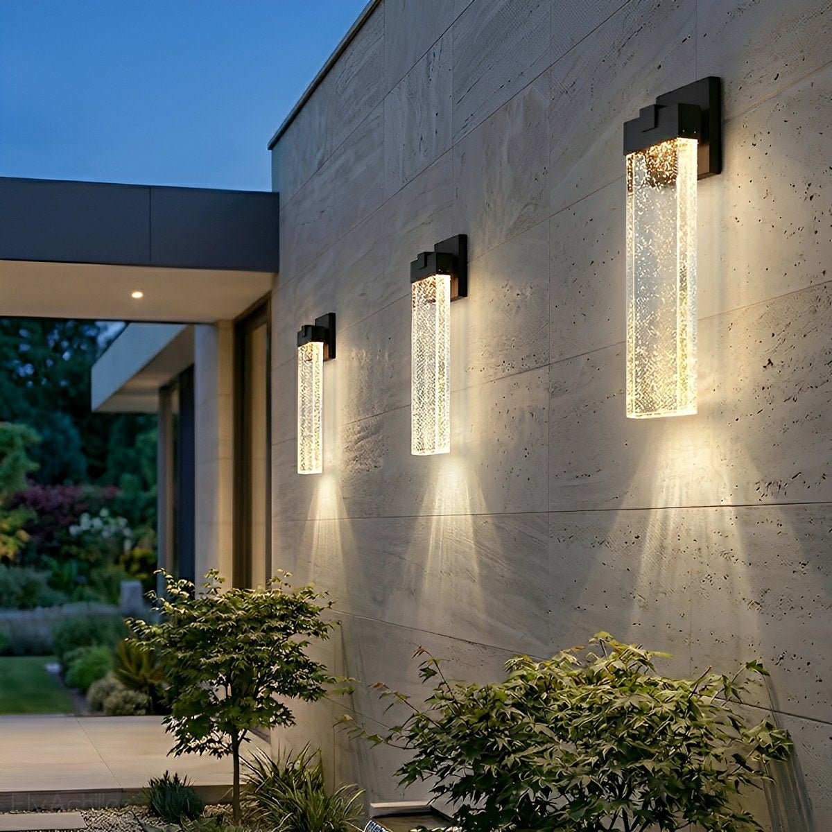 Modern Rectangular Crystal Bubble Waterproof LED Outdoor Wall Light
