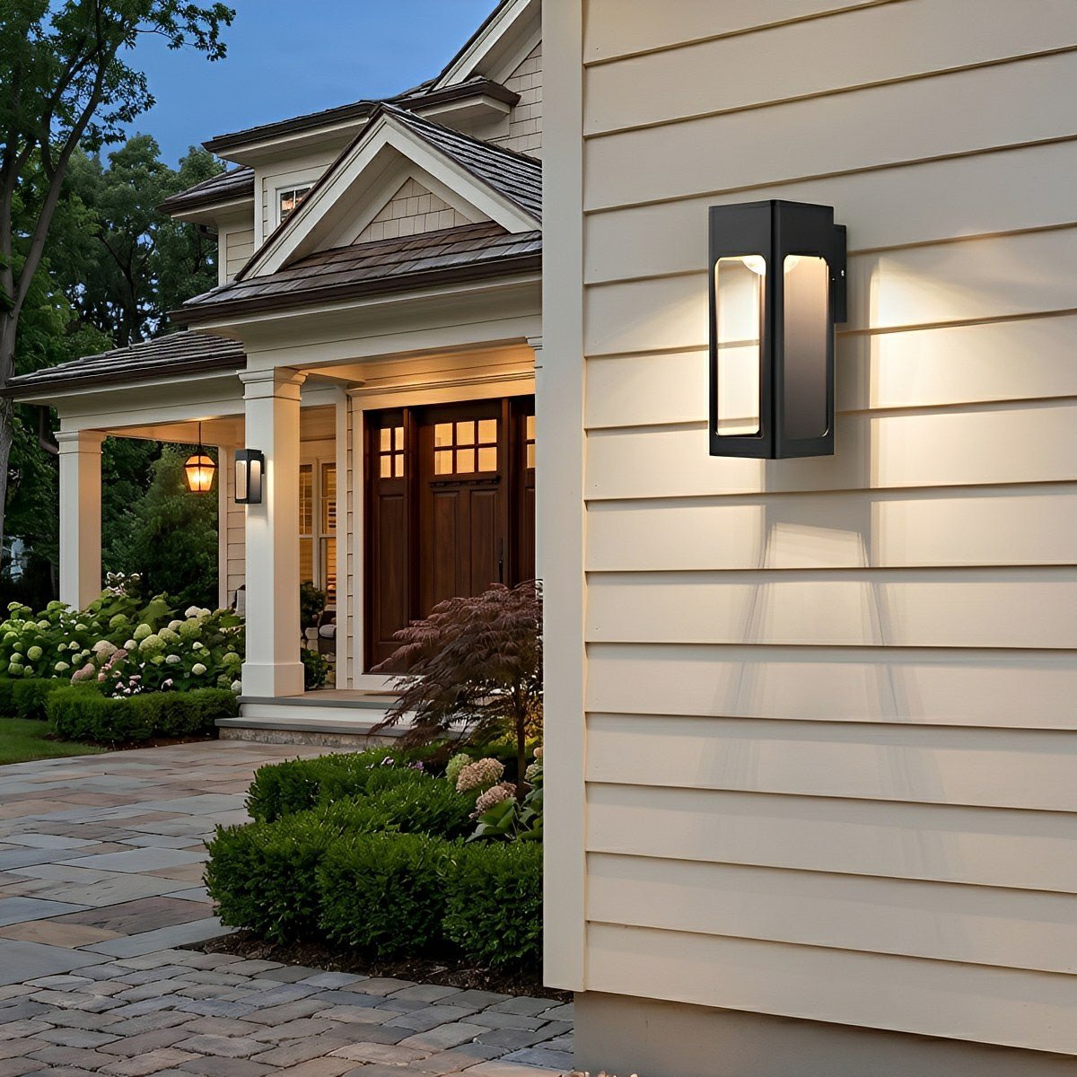 Modern Rectangular Waterproof LED Black Outdoor Wall Light Sconce Lamp