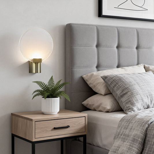 Round Wall Light Lightweight Luxury Glass Wall Lamp