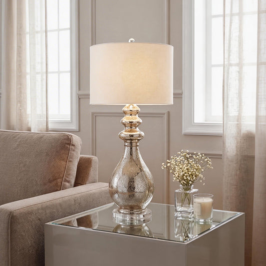 Modern Silver Table Lamp Polished Finish Unique Lamp