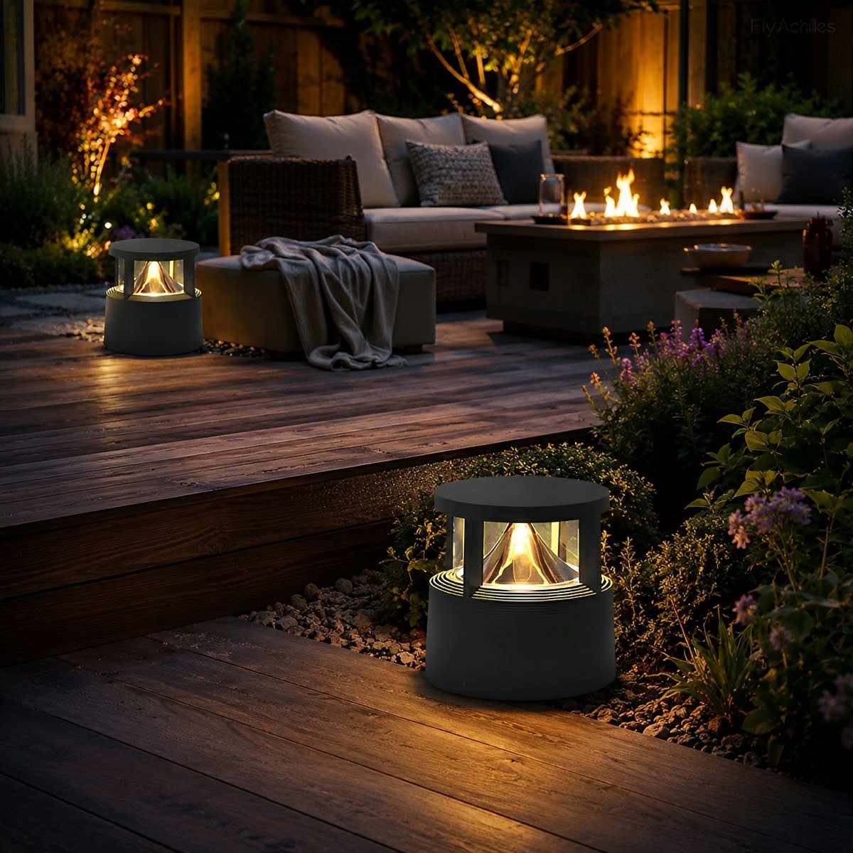 Modern Simple Outdoor Waterproof Pillar Lights Metal Aluminum  Post Lights