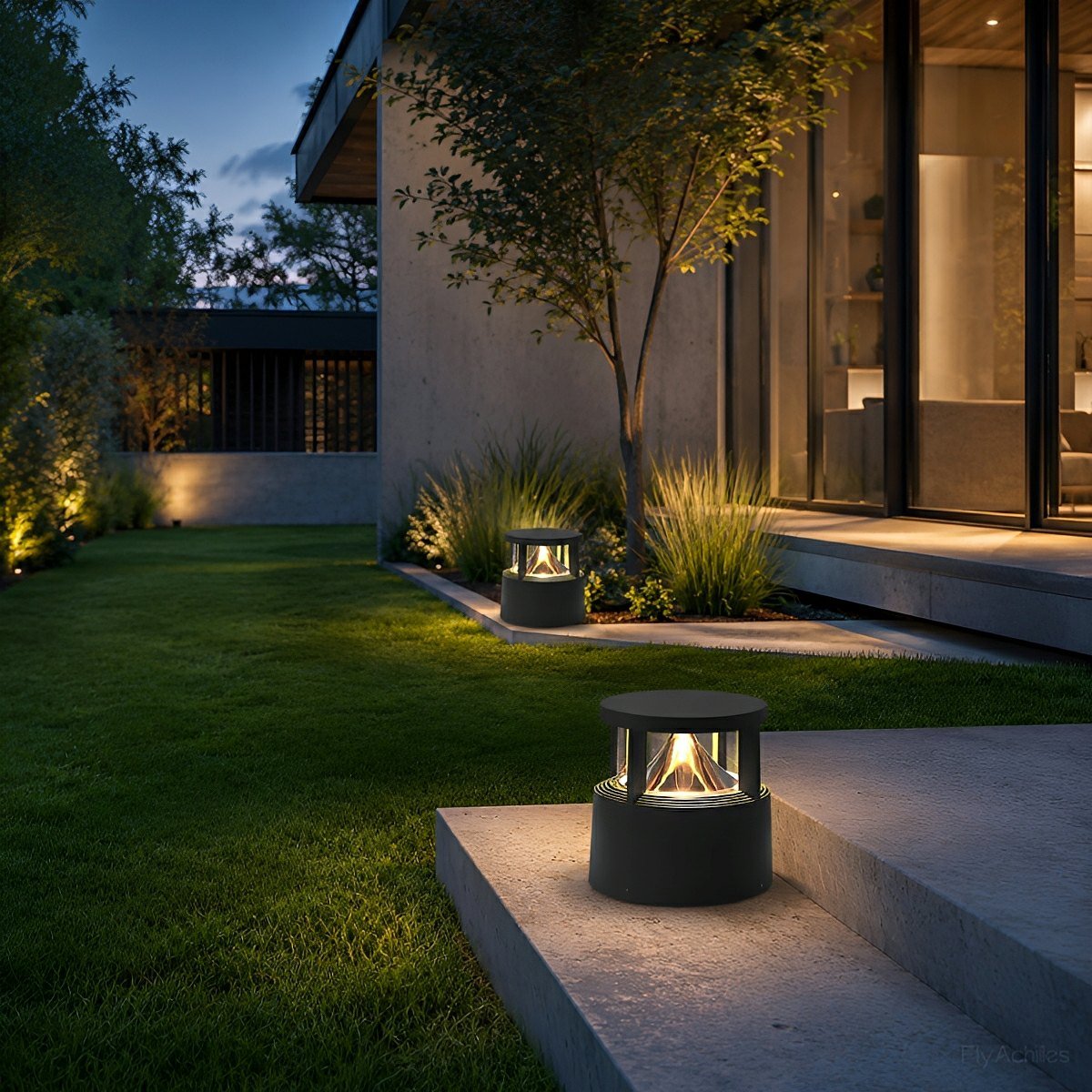 Modern Simple Outdoor Waterproof Pillar Lights Metal Aluminum  Post Lights