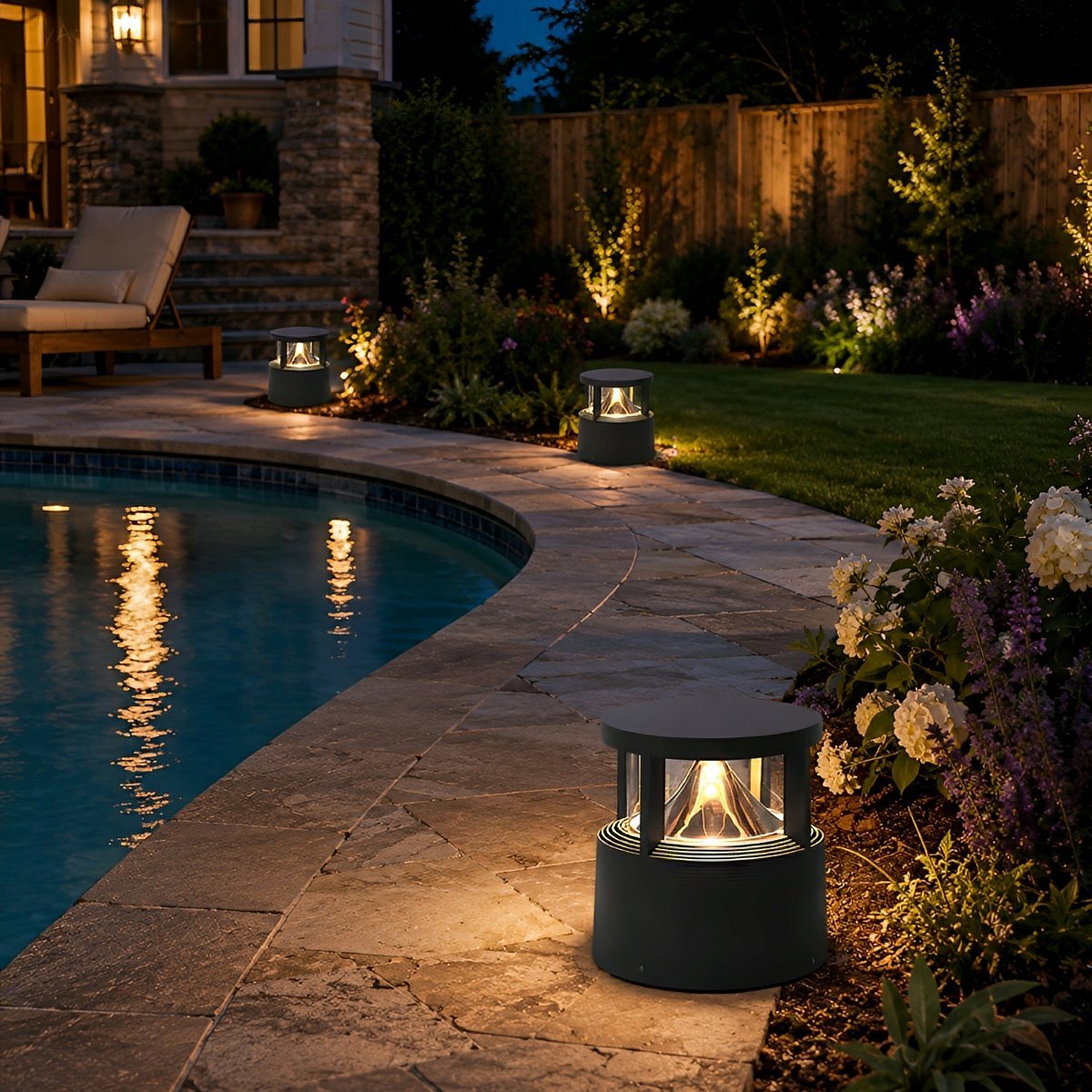 Modern Simple Outdoor Waterproof Pillar Lights Metal Aluminum  Post Lights