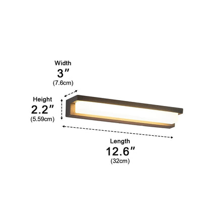 Porch Modern Strip Wall Light - Black Industrial Bar with White or Recessed Lampshade, Solar or Hardwired, for Entryway, Garden and Patio