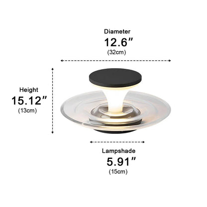Modern Fountain Post Light - Black and Gray Stainless Steel with Glass and PC Shade, DC 12 V, 110 V or Solar, for Courtyard and Patio
