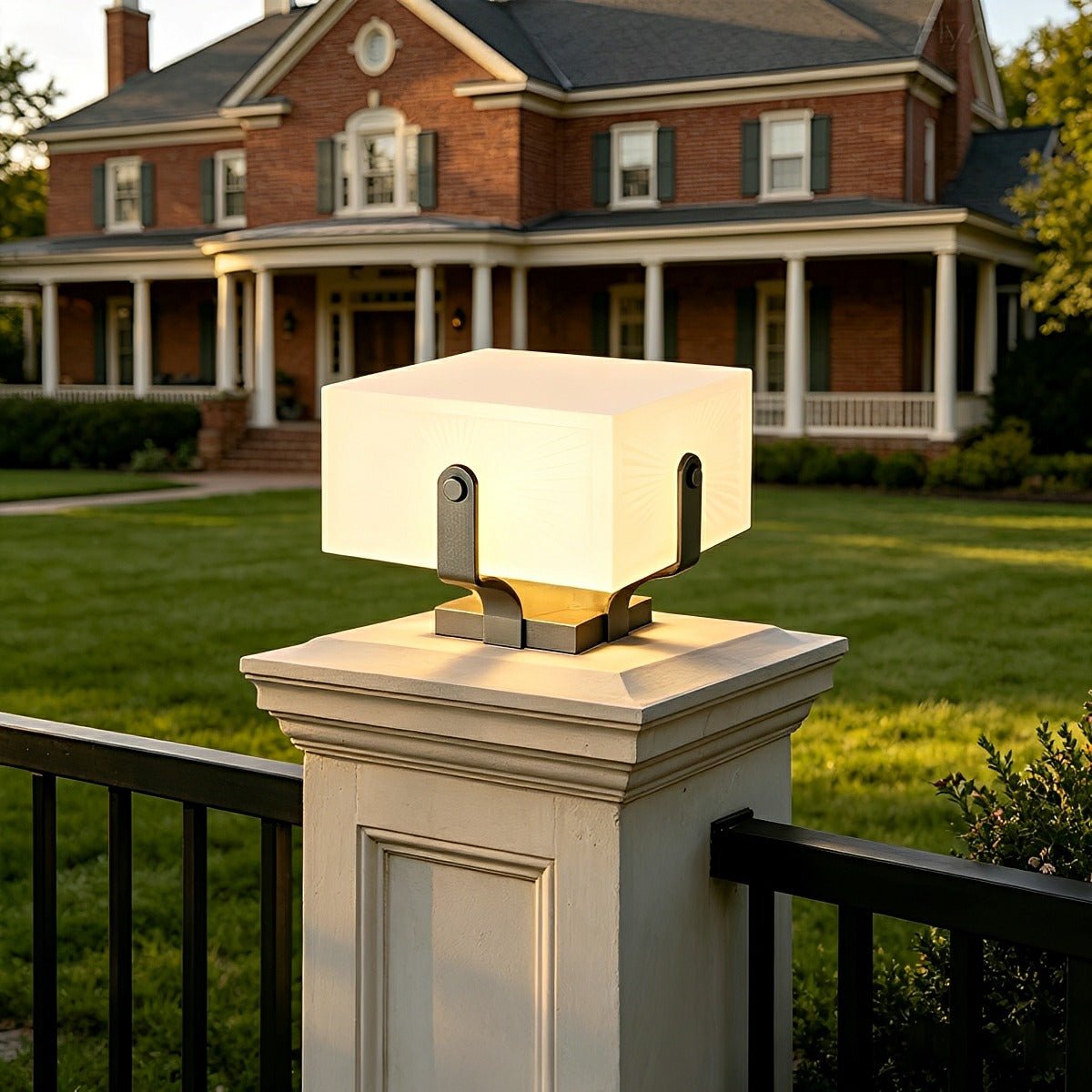 Modern White Square Waterproof Outdoor LED Fence Post Lights