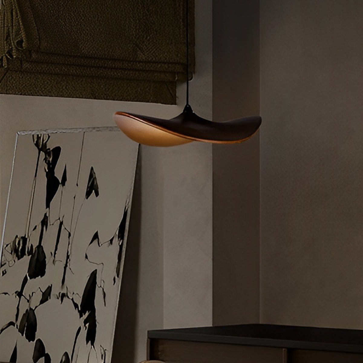 Modern Wood Natural Style Lotus Leaf LED Pendant Light