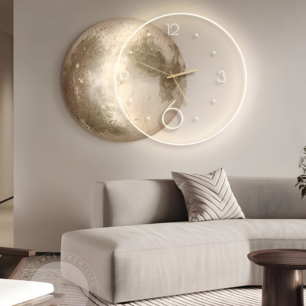 Moon Wall Clock Light Modern USB Charging LED Light