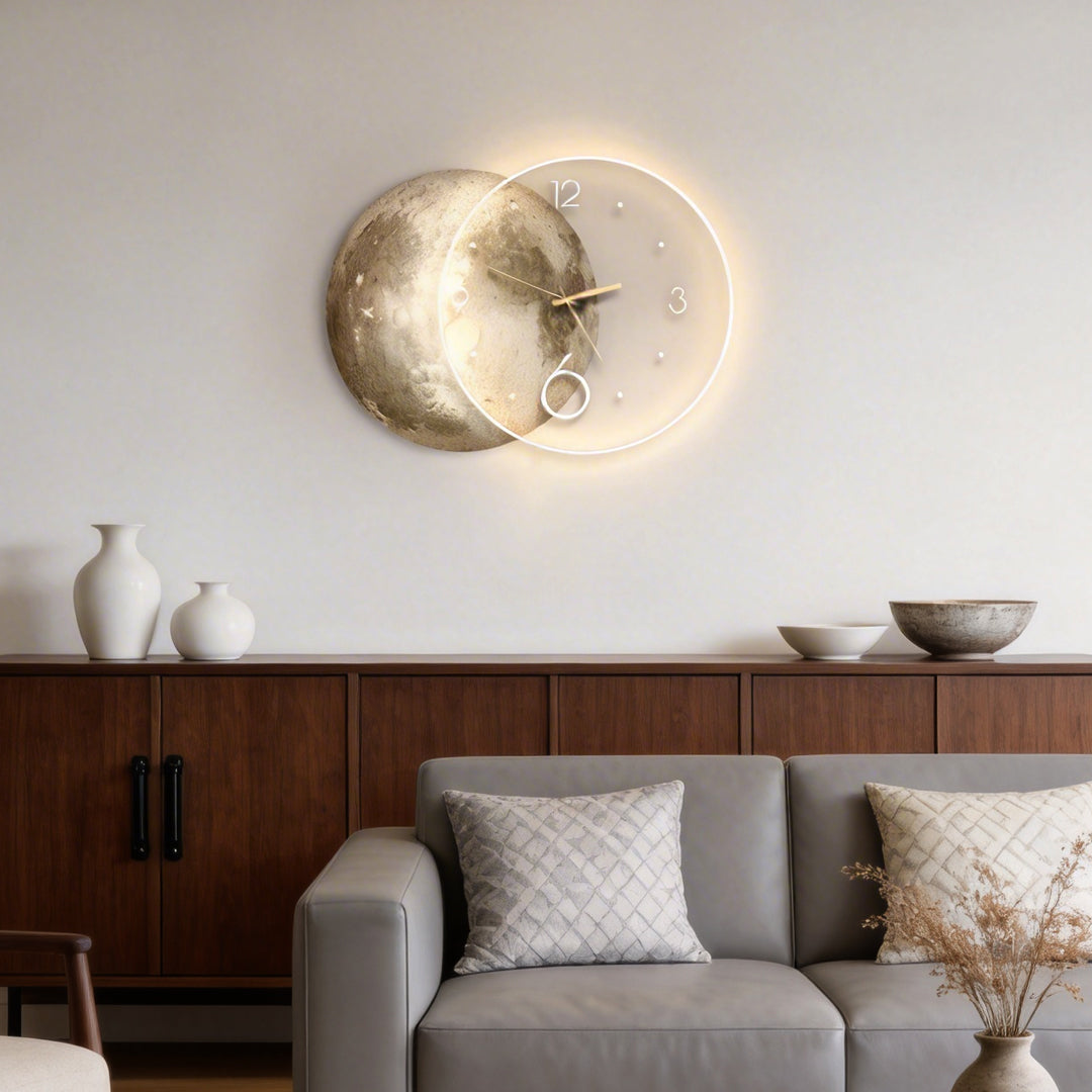 Moon Wall Clock Light Modern USB Charging LED Light
