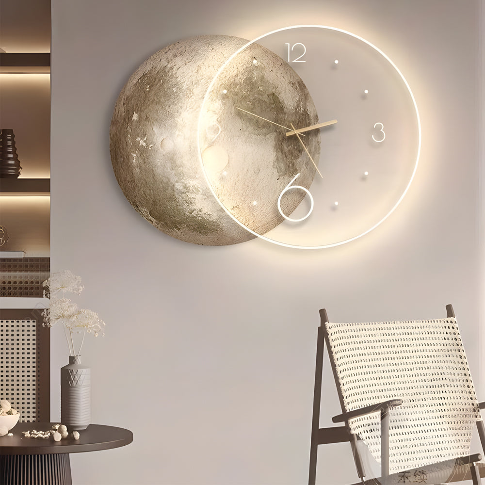 Moon Wall Clock Light Modern USB Charging LED Light