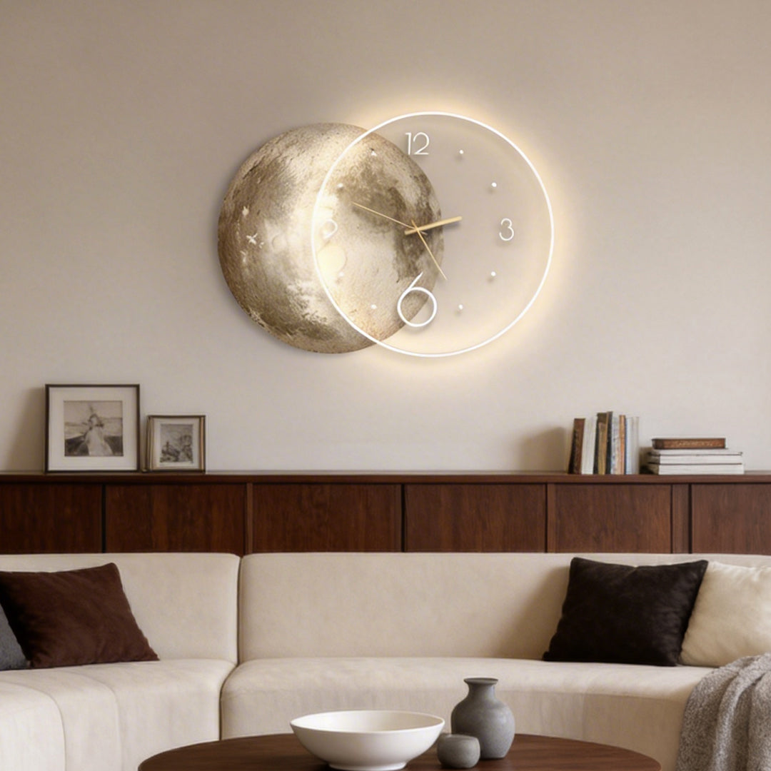 Moon Wall Clock Light Modern USB Charging LED Light