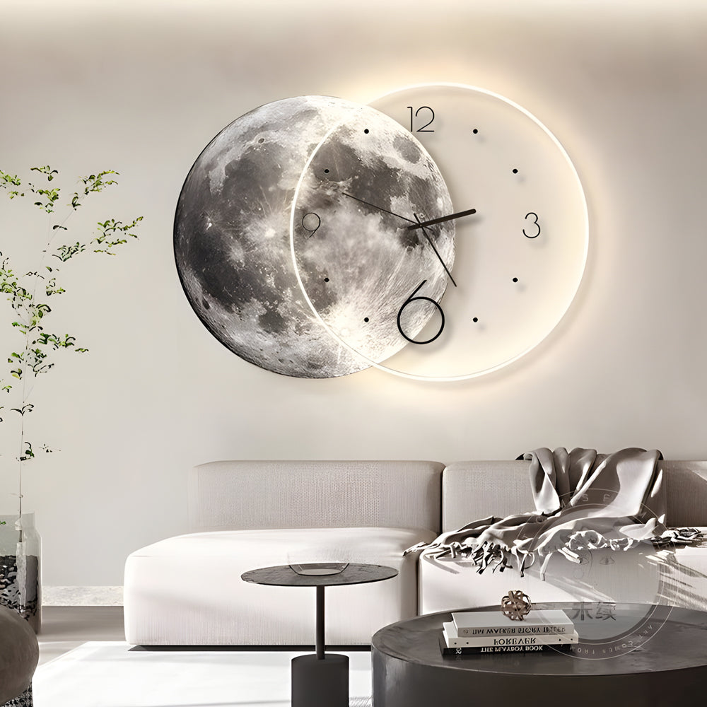 Moon Wall Clock Light Modern USB Charging LED Light