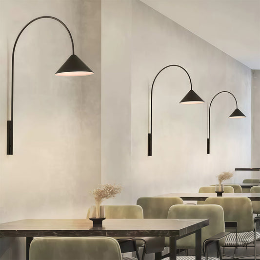 Wall Arm Light Creative Black Long Rod Decorative Iron Art Lamp
