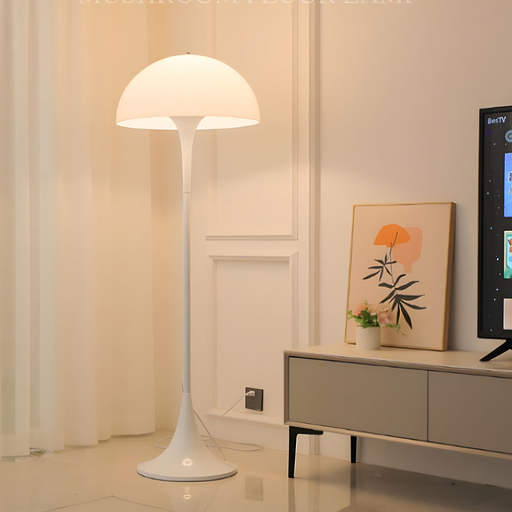 Mushroom Floor Lamp Modern White 3-Color Dimmable Dome Lamp