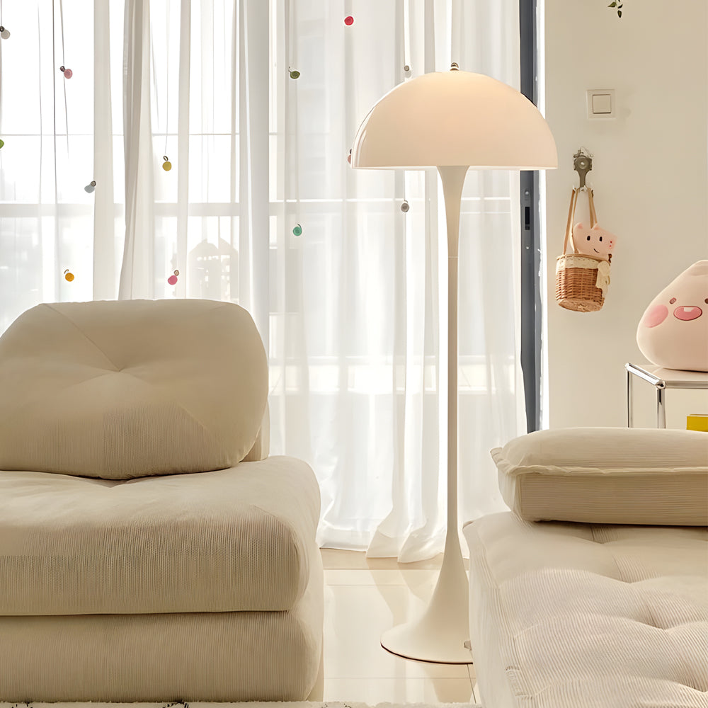 Mushroom Floor Lamp Modern White 3-Color Dimmable Dome Lamp