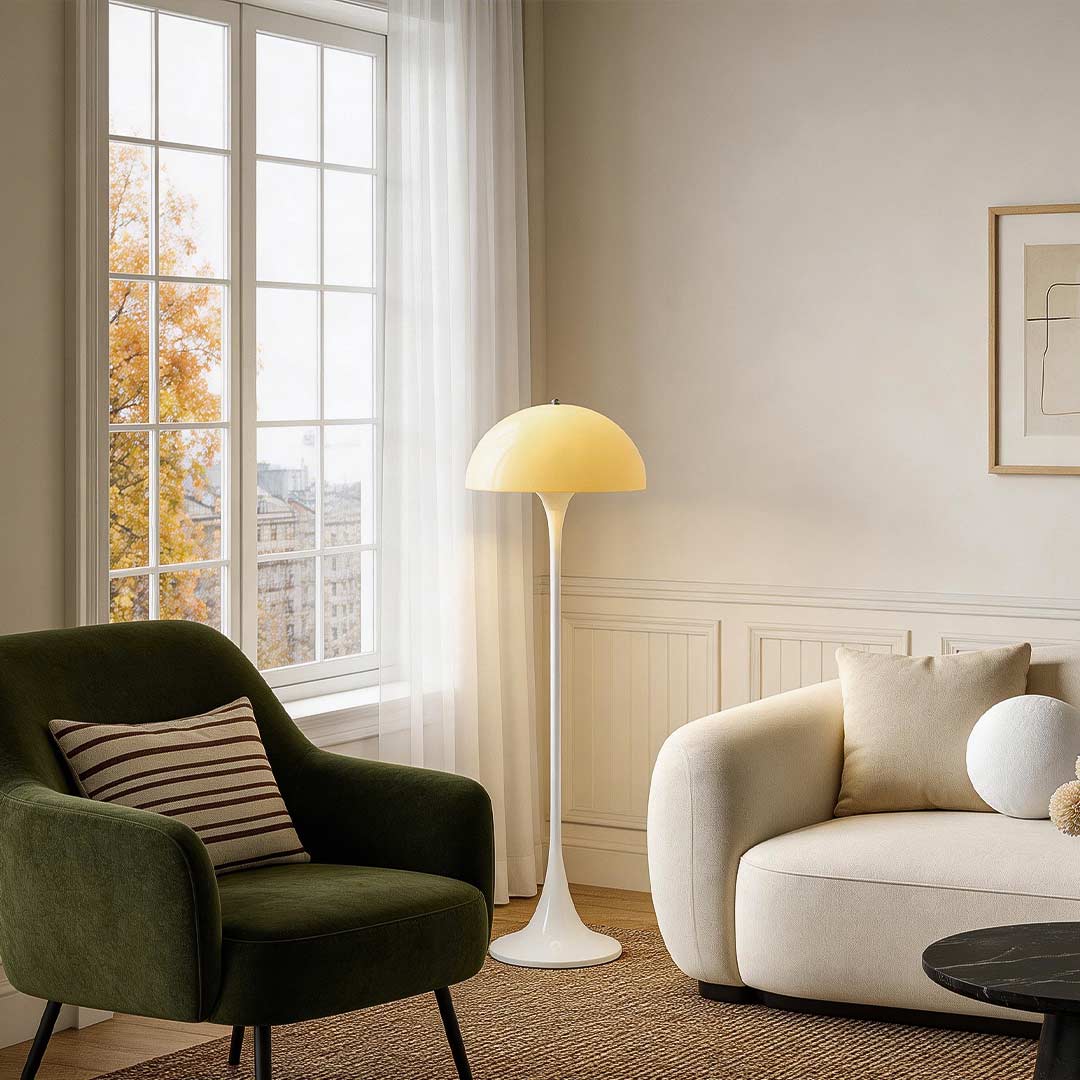 Mushroom Floor Lamp Modern White 3-Color Dimmable Dome Lamp