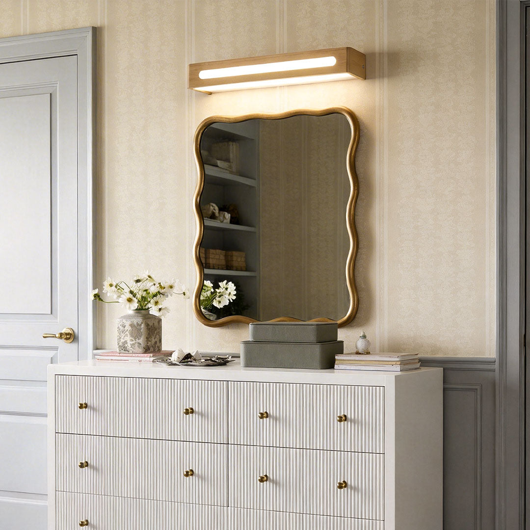 Rectangular Wood Waterproof LED Nordic Wall Lamp Mirror Light Sconces